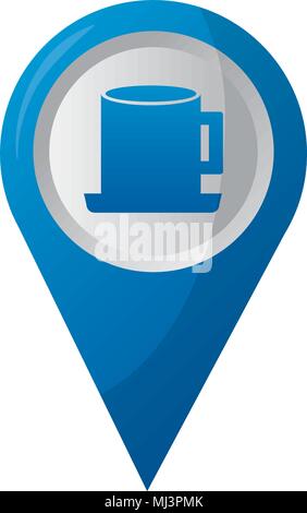 coffee cup shop pointer gps navigation location image vector illustration Stock Vector