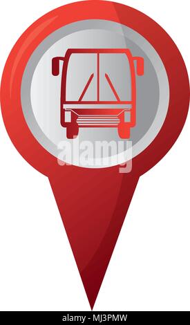 bus station pointer gps navigation location image vector illustration Stock Vector