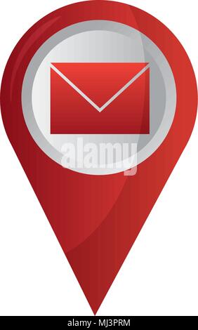 map pointer navigation with envelope vector illustration Stock Vector