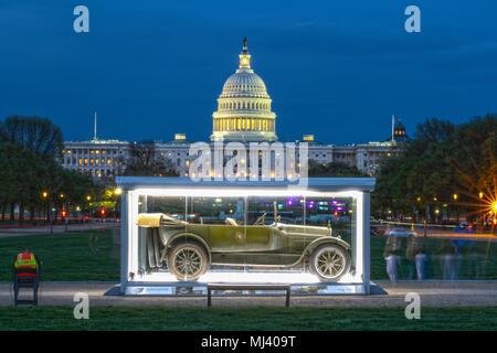 Cars at the Capital, April 2018 - War War I Cadillac Type 57 on display at the National Mall, captured in HDR, Washington, DC USA. Stock Photo