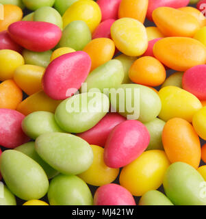 Easter candy which has the shape of the eggs in different colors. Stock Photo
