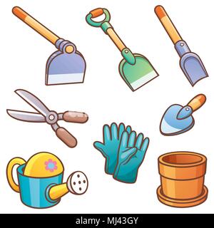 Vector illustration of Cartoon Garden tools Stock Vector
