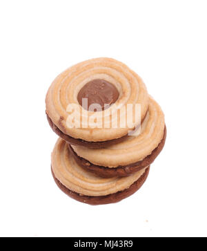 Stacked sandwich biscuits Stock Photo