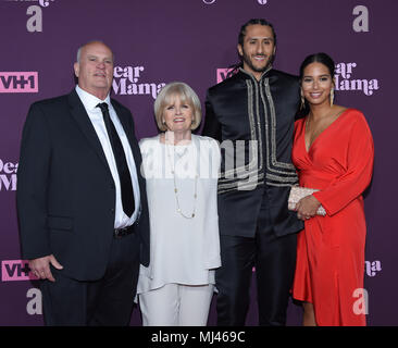 Los Angeles, California, USA. 3rd May, 2018. Colin Kaepernick, Teresa Kaepernick, Rick Kaepernick and Nessa Diab arrives for the VH1's 3rd Annual 'Dear Mama: A Love Letter to Moms' at the Theatre at the Ace Hotel. Credit: Lisa O'Connor/ZUMA Wire/Alamy Live News Stock Photo