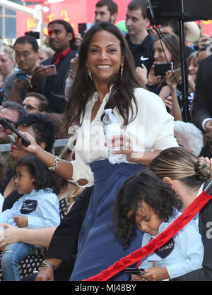 HOLLYWOOD, CA - MAY 3: Cisley Saldaña Nazario, at the ceremony honoring actress Zoe Saldana with a star on Hollywood Walk Of Fame in Hollywood, California on May 3, 2018. Credit: Faye Sadou/MediaPunch Stock Photo