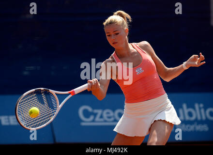 Italian tennis player Camile Giorgi in action against ...