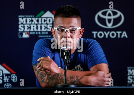 Julio Urias, the Mexican pitcher of the Dodgers, with tattoos out