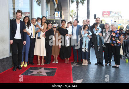 Hollywood, CA, USA. 3rd May, 2018. 03 May 2018 - Hollywood California - Cisley SaldaÃ±a Nazario, Zoe Saldana, Aridio SaldaÃ±a, Asalia Nazario, Mariel SaldaÃ±a Nazario. Zoe Saldana Honored With A Star On The Hollywood Walk Of Fame. Photo Credit: F. Sadou/AdMedia Credit: F. Sadou/AdMedia/ZUMA Wire/Alamy Live News Stock Photo