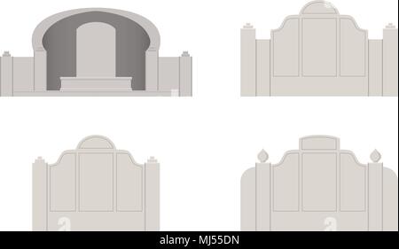 Chinese tombstone in vector art design, front view Stock Vector