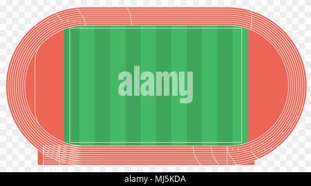 Running track top view of sport stadium. Vector illustration