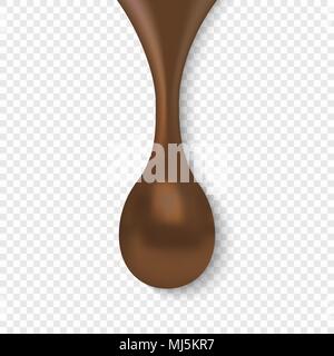 drop of chocolate isolated on transparent background Stock Vector