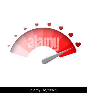 Love meter, valentines day background. vector illustration Stock Vector