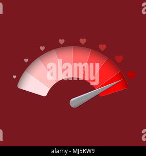 Love meter, valentines day background. vector illustration Stock Vector