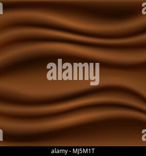 3 d realistic Chocolate Background, Brown Silk, Vector Illustration Stock Vector