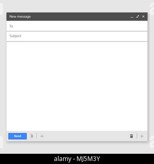 Email blank template internet page. interface for mail message Stock Vector