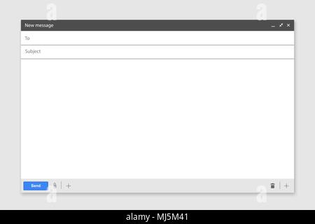 Email blank template internet page. interface for mail message Stock Vector