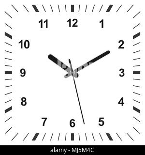 3d realistic square shaped clock. Vector illustration Stock Vector