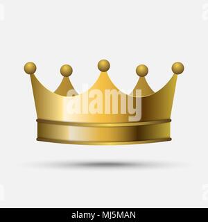 Realistic 3D royal crown. Golden kingdom jewels for king and queen ...