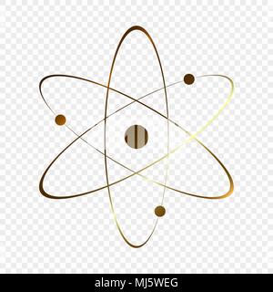 Gold Atom icon. Vector illustration. Stock Vector