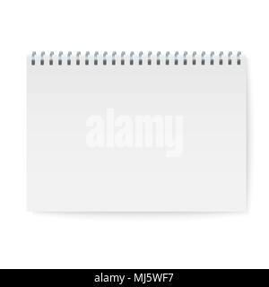 Realistic spiral notebook mockup, template copybook cover. Stock Vector