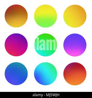 Round gradient set, colorful circle backgrounds. fluid covers for calendar, brochure, invitation, cards. Stock Vector