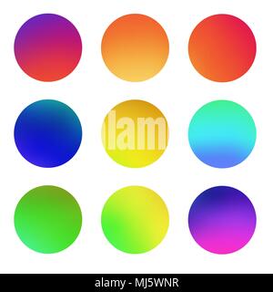Round gradient set, colorful circle backgrounds. fluid covers for calendar, brochure, invitation, cards. Stock Vector