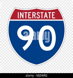 USA Interstate highway road sign Stock Vector