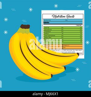 Creative Design for Banana with Nutrition facts label Stock Photo ...