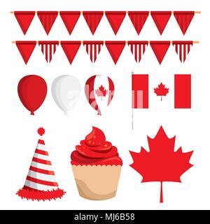 happy canada day celebration poster Stock Vector