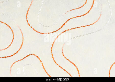 Blue paper texture background. Waves shapes stitched pattern. Like self made paper sheet Stock Photo