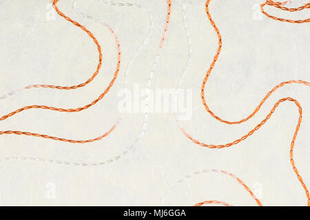 Blue paper texture background. Waves shapes stitched pattern. Like self made paper sheet Stock Photo