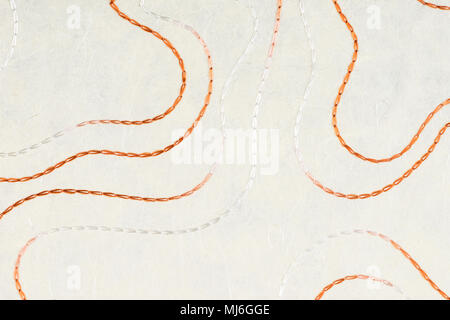 Blue paper texture background. Waves shapes stitched pattern. Like self made paper sheet Stock Photo