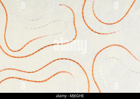Blue paper texture background. Waves shapes stitched pattern. Like self made paper sheet Stock Photo