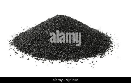 Pile of crushed anthracite isolated on white Stock Photo