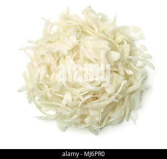 Top view of sauerkraut isolated on white Stock Photo