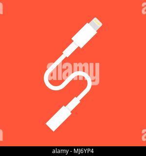 white lightning connector adapter Stock Vector
