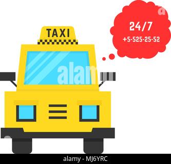 taxi service with speech bubble Stock Vector