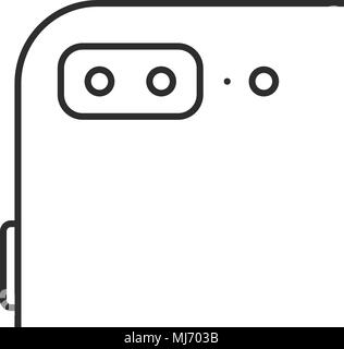 black thin line apple iphone icon Stock Vector