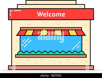 color linear shop building icon Stock Vector