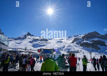 Helene Fischer in concert 2018, Ischgl, April 30, 2018 German superstar Helene FISCHER, GER invited for a show at Top of the Mountain Concert as final Stock Photo