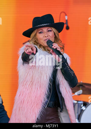 Helene Fischer in concert 2018, Ischgl, April 30, 2018 German superstar Helene FISCHER, GER invited for a show at Top of the Mountain Concert as final Stock Photo