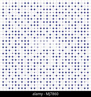 Abstract blue color hexagons pattern on grid background. Vector illustration Stock Vector
