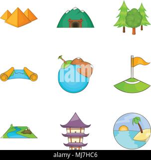 Across the country icons set, cartoon style Stock Vector Image & Art ...