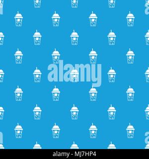 Soda pattern vector seamless blue Stock Vector