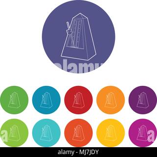 Metronome icon, outline style Stock Vector