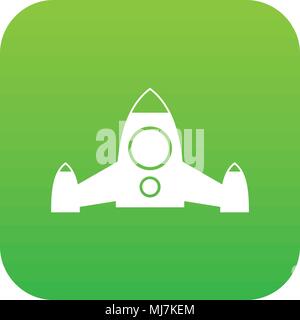 Rocket icon digital green Stock Vector