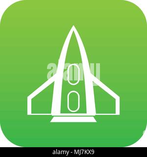 Rocket icon digital green Stock Vector