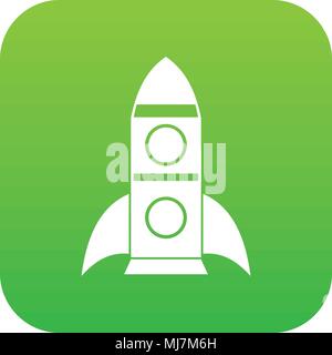 Rocket icon digital green Stock Vector