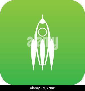 Rocket icon digital green Stock Vector