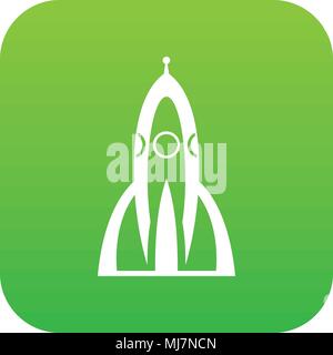 Rocket icon digital green Stock Vector